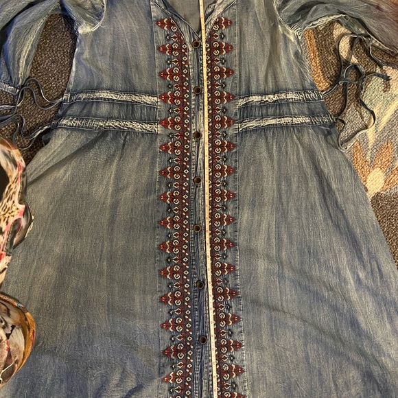 Boutique embroidered denim dress size small - Picture 8 of 11